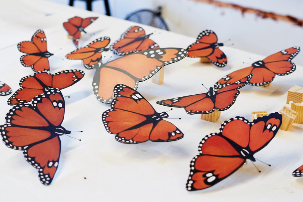 His 3D butterflies pay homage to the epic monarch butterfly migration between Mexico and Canada, while raising awareness about their dwindling numbers. Photo by Jonathan Zizzo.
